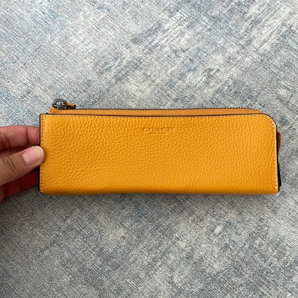 Leather Coach Zippered Accessory Case